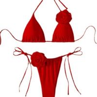 Frau Einfarbig 2-Teiliges Set Bikinis Bademode main image 4