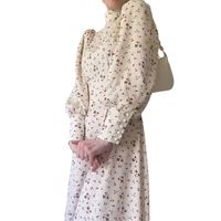 Women's Regular Dress Elegant High Neck Long Sleeve Flower Maxi Long Dress Daily main image 5