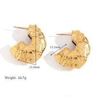 1 Pair Commute C Shape Plating Stainless Steel Ear Studs main image 2