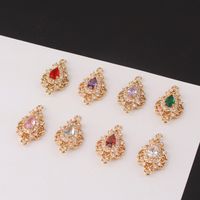 1 Piece Simple Style Water Droplets Copper Inlay Connector Jewelry Accessories main image 1