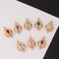 1 Piece Simple Style Water Droplets Copper Inlay Connector Jewelry Accessories main image 4