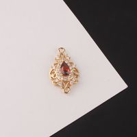 1 Piece Simple Style Water Droplets Copper Inlay Connector Jewelry Accessories sku image 7