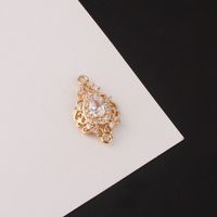 1 Piece Simple Style Water Droplets Copper Inlay Connector Jewelry Accessories sku image 5