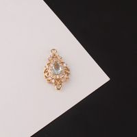 1 Piece Simple Style Water Droplets Copper Inlay Connector Jewelry Accessories sku image 1