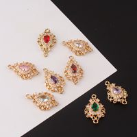 1 Piece Simple Style Water Droplets Copper Inlay Connector Jewelry Accessories main image 5