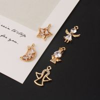 1 Piece Sweet Simple Style Angel Star Moon Copper Inlay Pendant Jewelry Accessories main image 4