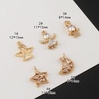 1 Piece Sweet Simple Style Angel Star Moon Copper Inlay Pendant Jewelry Accessories main image 2