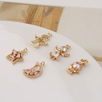 1 Piece Sweet Simple Style Angel Star Moon Copper Inlay Pendant Jewelry Accessories main image 3