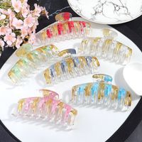 Women's Simple Style Color Block Plastic Stoving Varnish Hair Claws main image 3