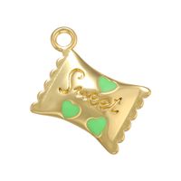 1 Piece Sweet Letter Heart Shape Candy Brass Enamel Pendant Jewelry Accessories sku image 1