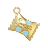 1 Piece Sweet Letter Heart Shape Candy Brass Enamel Pendant Jewelry Accessories sku image 2