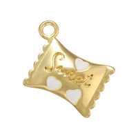 1 Piece Sweet Letter Heart Shape Candy Brass Enamel Pendant Jewelry Accessories sku image 6