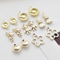 10 Pcs/package Cute Sweet Animal Heart Shape Flower Alloy Plating Pendant Jewelry Accessories main image 3