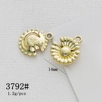 10 Pcs/package Cute Sweet Animal Heart Shape Flower Alloy Plating Pendant Jewelry Accessories sku image 6