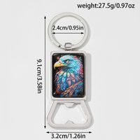 Sports Animal Peacock Alloy Glass Printing Plating Silver Plated Bag Pendant Can Openers Keychain main image 2