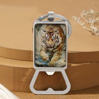 Sports Animal Peacock Alloy Glass Printing Plating Silver Plated Bag Pendant Can Openers Keychain sku image 4