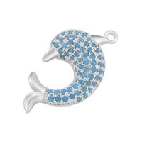1 Piece Cute Sweet Dolphin Brass Plating Inlay Pendant Jewelry Accessories sku image 8