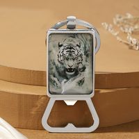Sports Animal Peacock Alloy Glass Printing Plating Silver Plated Bag Pendant Can Openers Keychain sku image 1