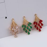 1 Piece Simple Style Shiny Water Droplets Bouquet Copper Inlay Pendant Jewelry Accessories main image 5