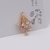 1 Piece Simple Style Shiny Water Droplets Bouquet Copper Inlay Pendant Jewelry Accessories sku image 1