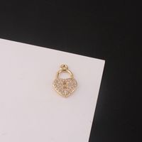 1 Piece Simple Style Star Key Lock Copper Inlay Pendant Jewelry Accessories sku image 2