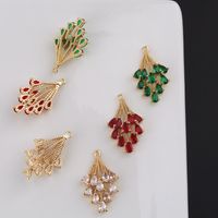 1 Piece Simple Style Shiny Water Droplets Bouquet Copper Inlay Pendant Jewelry Accessories main image 3