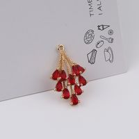 1 Piece Simple Style Shiny Water Droplets Bouquet Copper Inlay Pendant Jewelry Accessories sku image 2