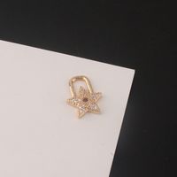 1 Piece Simple Style Star Key Lock Copper Inlay Pendant Jewelry Accessories sku image 1