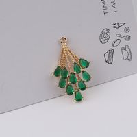 1 Piece Simple Style Shiny Water Droplets Bouquet Copper Inlay Pendant Jewelry Accessories sku image 3