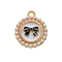 10 PCS/Package Alloy Artificial Pearls Rhinestones Enamel Plating Inlay Polished Pendant main image 3