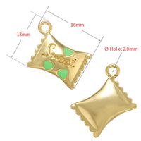 1 Piece Sweet Letter Heart Shape Candy Brass Enamel Pendant Jewelry Accessories main image 2