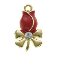 10 Pcs/package Sweet Flower Alloy Enamel Inlay Pendant Jewelry Accessories main image 4