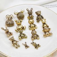 10 Pcs/package Cute Rabbit Bear Alloy Plating Pendant Jewelry Accessories sku image 3