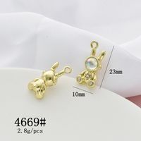 10 Pcs/package Cute Rabbit Astronaut Alloy Plating Inlay Pendant Jewelry Accessories sku image 2