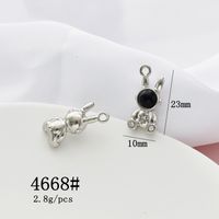 10 Pcs/package Cute Rabbit Astronaut Alloy Plating Inlay Pendant Jewelry Accessories sku image 3