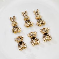 10 Pcs/package Cute Rabbit Bear Alloy Plating Pendant Jewelry Accessories main image 2