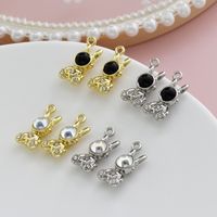 10 Pcs/package Cute Rabbit Astronaut Alloy Plating Inlay Pendant Jewelry Accessories main image 1
