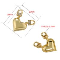 1 Piece Simple Style Heart Shape Brass Plating Inlay Connector Jewelry Accessories main image 2