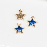 10 Pcs/package Simple Style Star Moon Alloy Enamel Plating Pendant Jewelry Accessories sku image 1