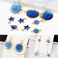 10 Pcs/package Simple Style Star Moon Alloy Enamel Plating Pendant Jewelry Accessories main image 1