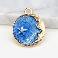 10 Pcs/package Simple Style Star Moon Alloy Enamel Plating Pendant Jewelry Accessories main image 3