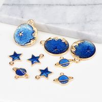 10 Pcs/package Simple Style Star Moon Alloy Enamel Plating Pendant Jewelry Accessories main image 2