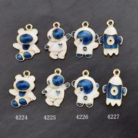 10 Pcs/package Cute Astronaut Rocket Alloy Enamel Plating Pendant Jewelry Accessories main image 5