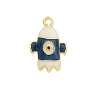 10 Pcs/package Cute Astronaut Rocket Alloy Enamel Plating Pendant Jewelry Accessories main image 4