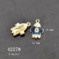 10 Pcs/package Cute Astronaut Rocket Alloy Enamel Plating Pendant Jewelry Accessories sku image 4