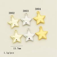 10 Pcs/package Simple Style Star Alloy Plating Pendant Jewelry Accessories main image 2