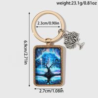 Cute Bridal Tree Life Tree Alloy Glass Printing Plating Gold Plated Bag Pendant Keychain main image 2