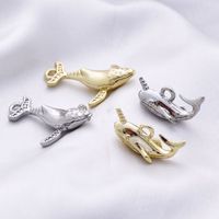 10 Pcs/package Simple Style Dolphin Whale Alloy Plating Pendant Jewelry Accessories main image 5