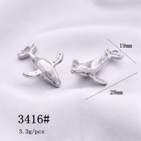 10 Pcs/package Simple Style Dolphin Whale Alloy Plating Pendant Jewelry Accessories sku image 2