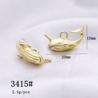 10 Pcs/package Simple Style Dolphin Whale Alloy Plating Pendant Jewelry Accessories sku image 1
